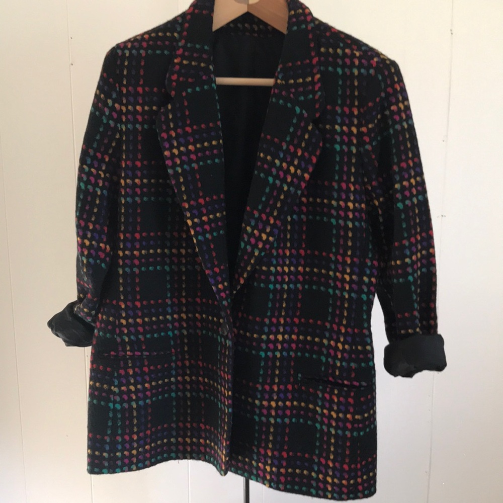 Vintage Colorful Wool Blazer Jacket